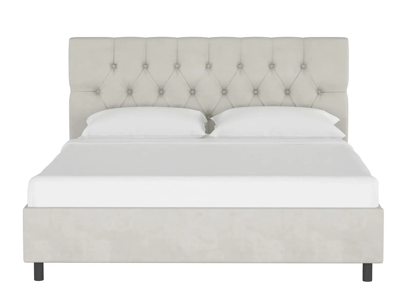 Blanchard Platform Bed in Velvet Light Gray by Skyline