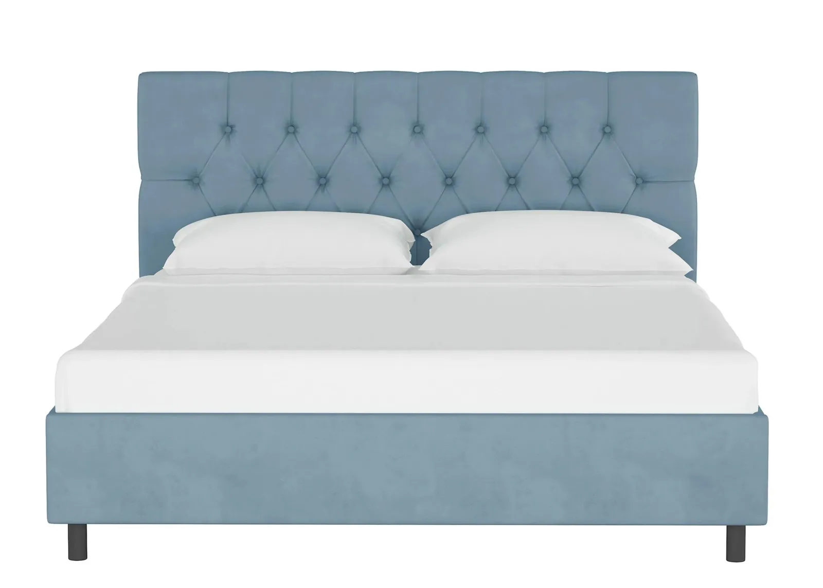 Blanchard Platform Bed in Velvet Ocean by Skyline