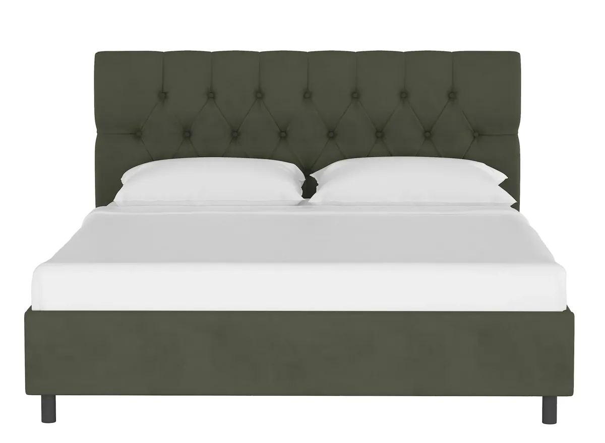 Blanchard Platform Bed in Velvet Pewter by Skyline