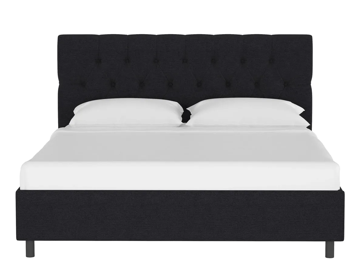 Blanchard Platform Bed in Linen Black by Skyline