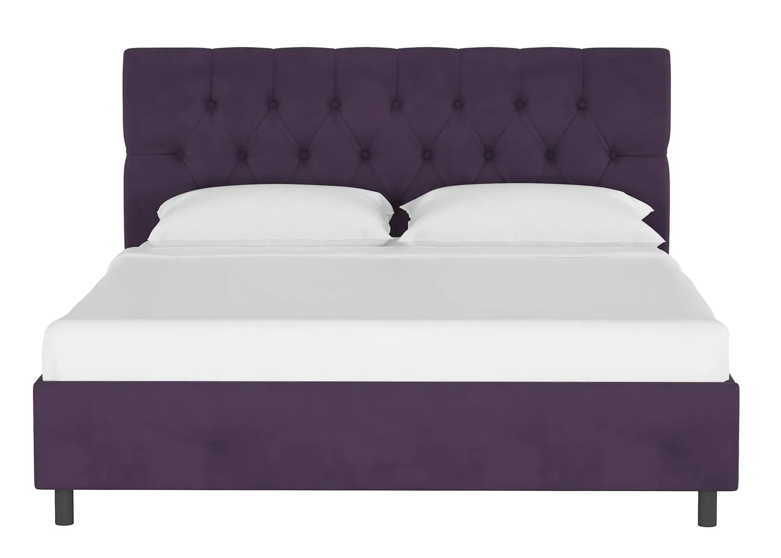 Blanchard Platform Bed in Velvet Aubergine by Skyline