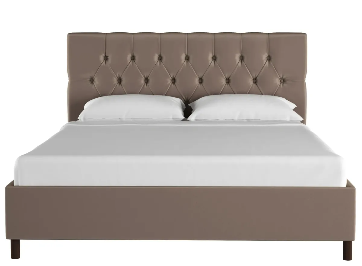 Blanchard Platform Bed in Velvet Cocoa by Skyline