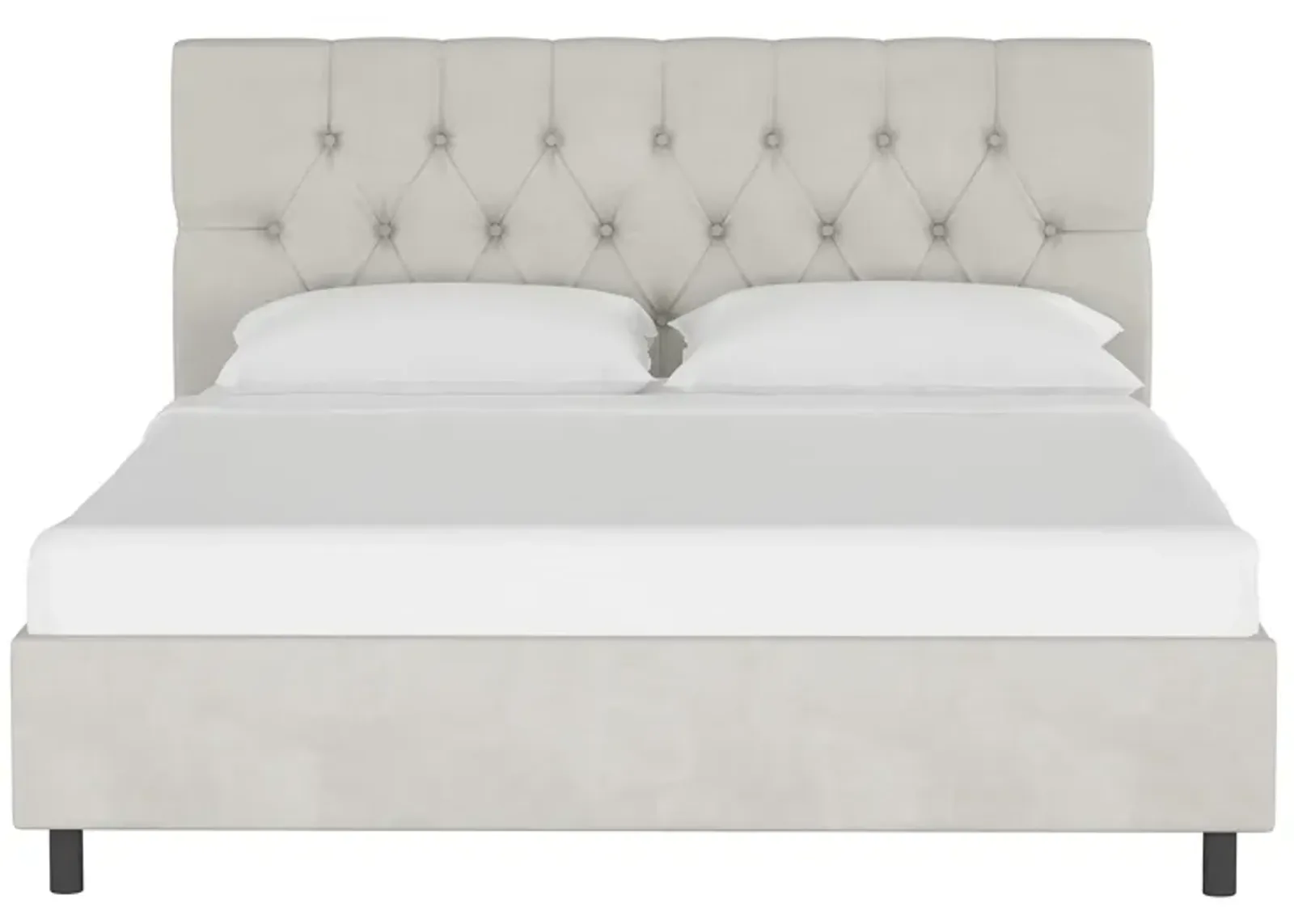 Blanchard Platform Bed in Velvet Light Gray by Skyline