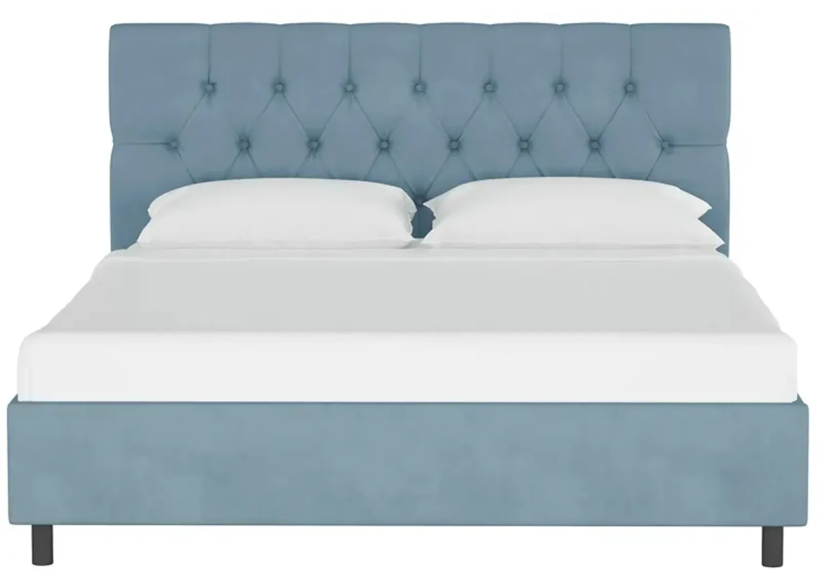 Blanchard Platform Bed in Velvet Ocean by Skyline