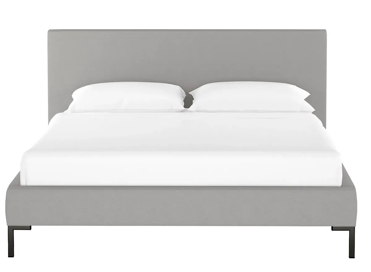 Malin Platform Bed in Linen Gray by Skyline