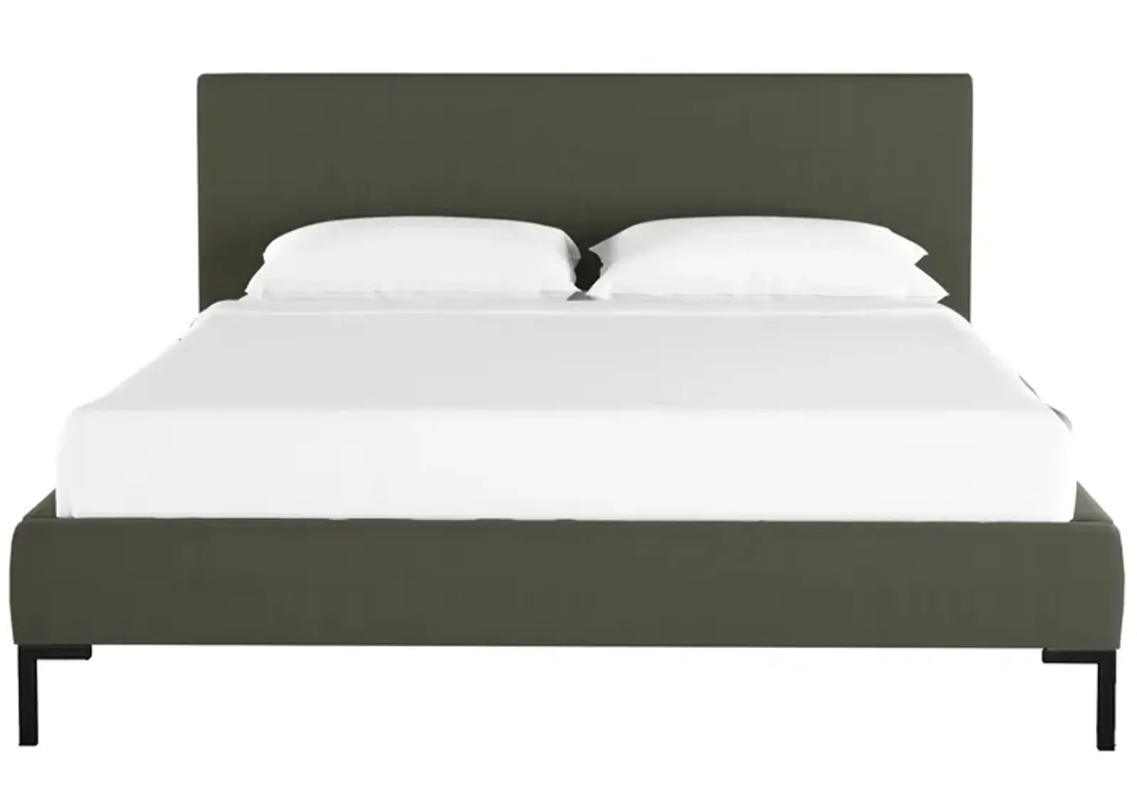 Malin Platform Bed in Velvet Pewter by Skyline