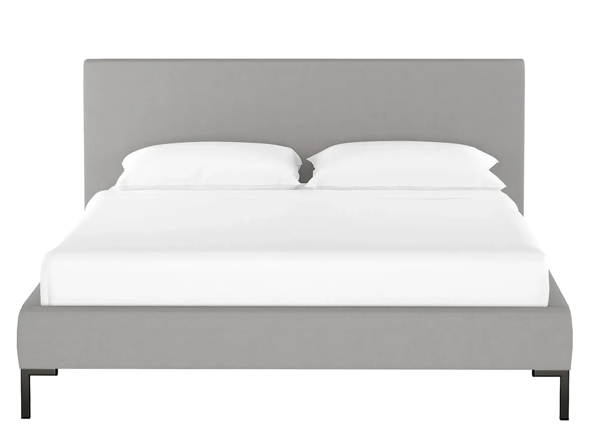 Malin Platform Bed in Linen Gray by Skyline