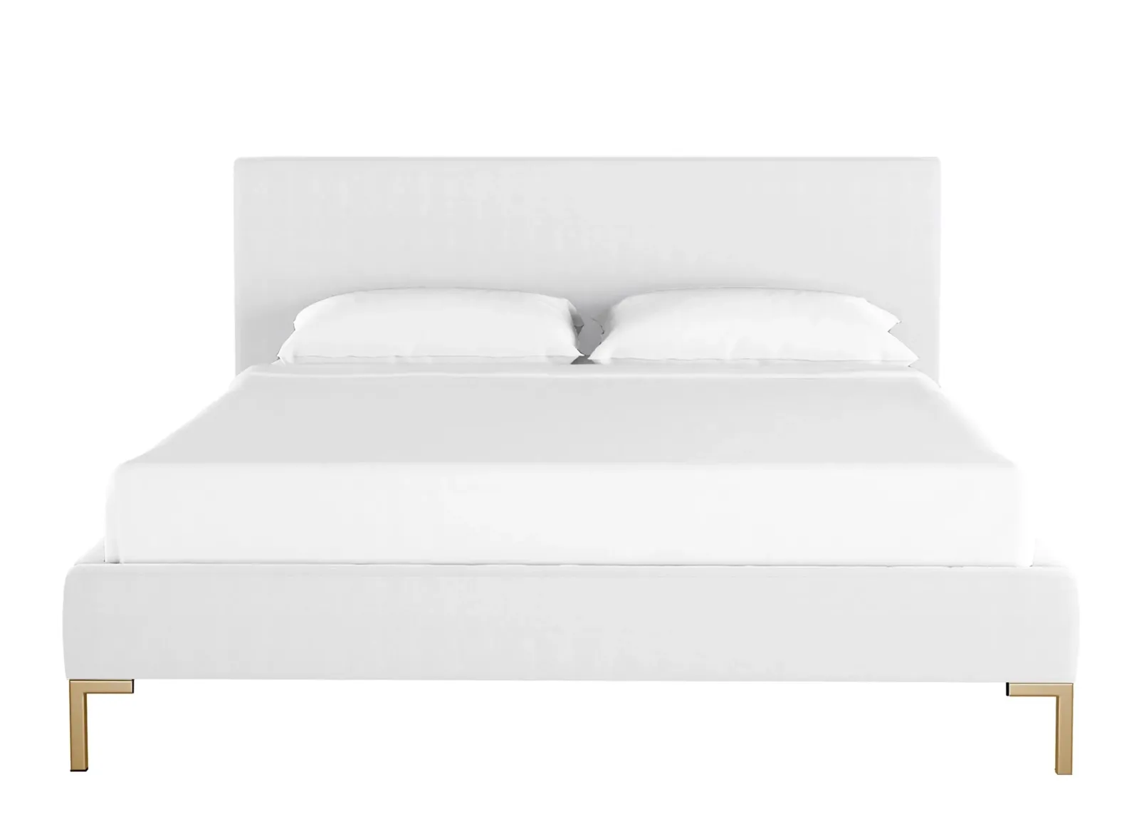 Malin Platform Bed in Velvet White by Skyline