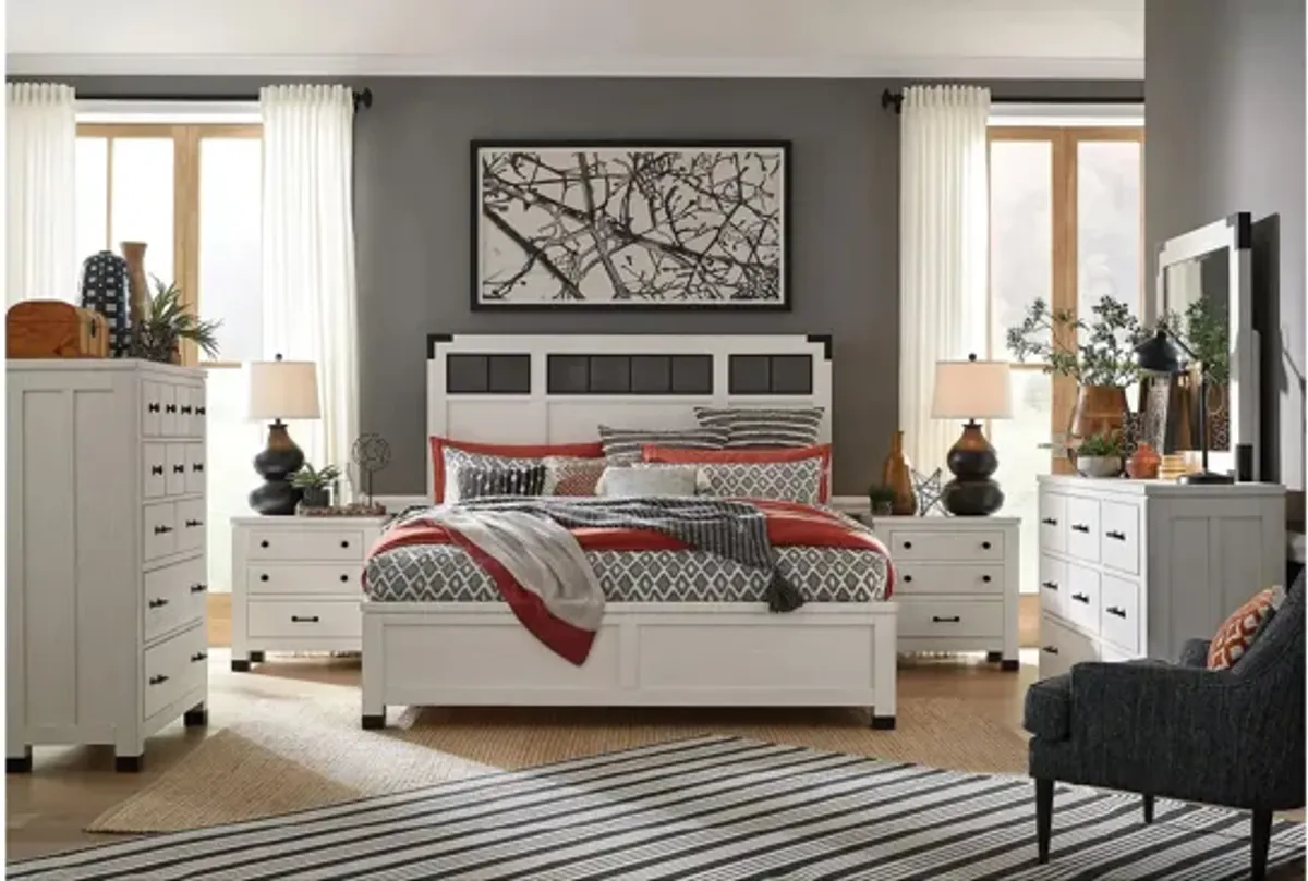 Harper Springs Panel Bed with Metal Accent