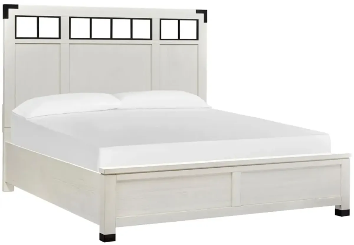 Harper Springs Panel Bed with Metal Accent