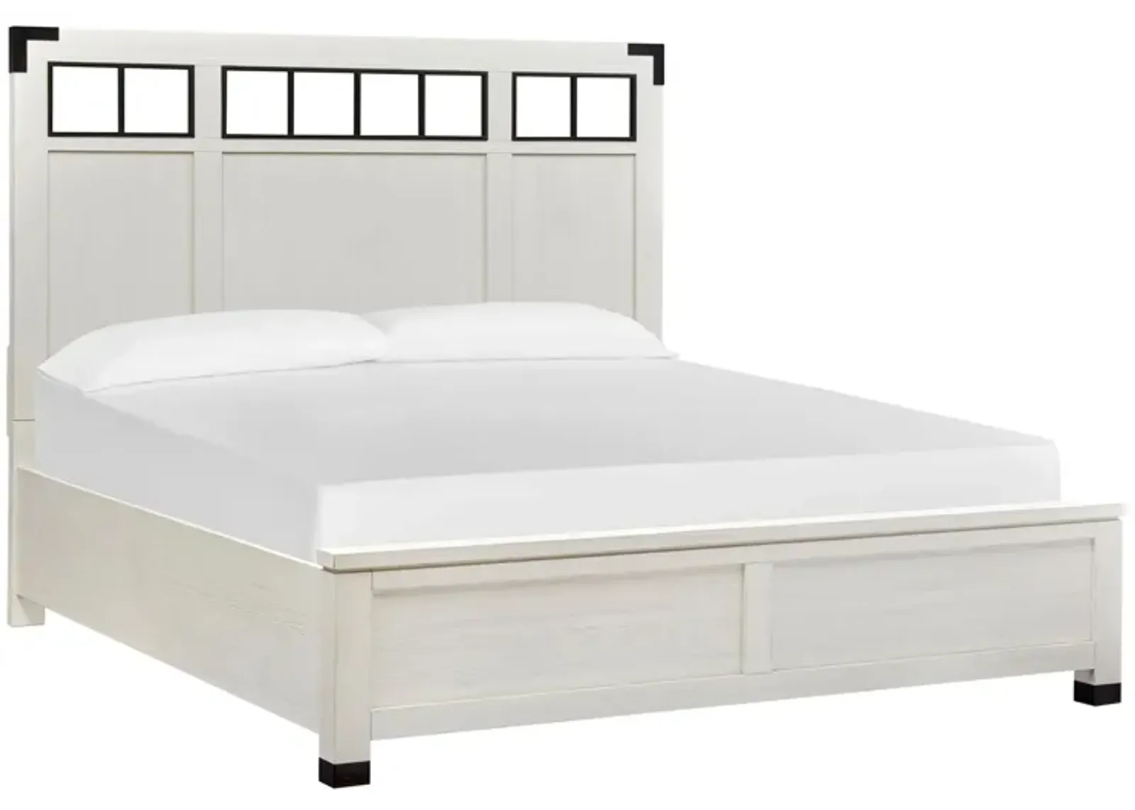 Harper Springs Panel Bed with Metal Accent in Silo White by Magnussen Home