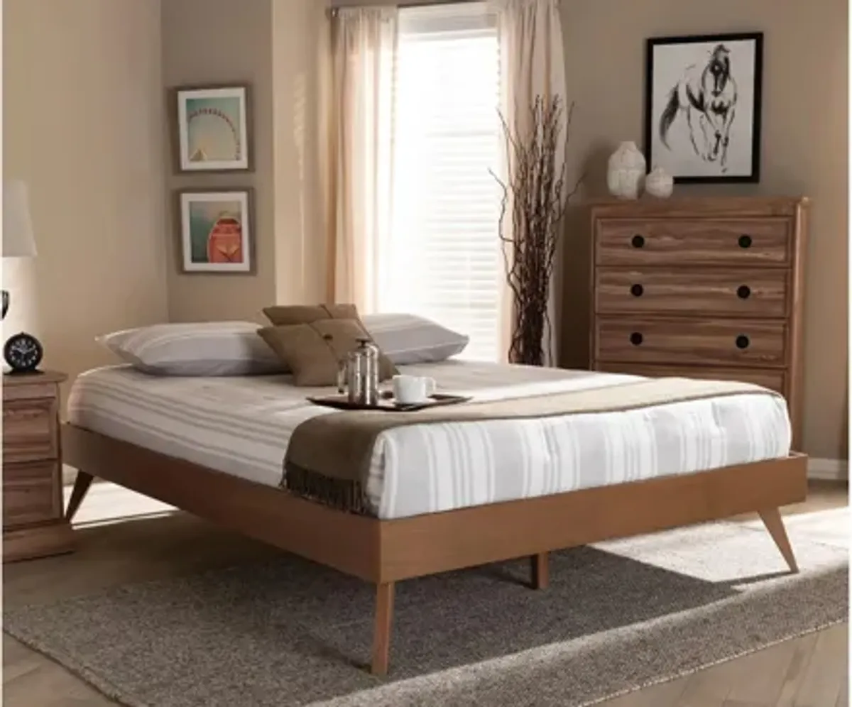 Lissette Mid-Century King Size Platform Bed Frame