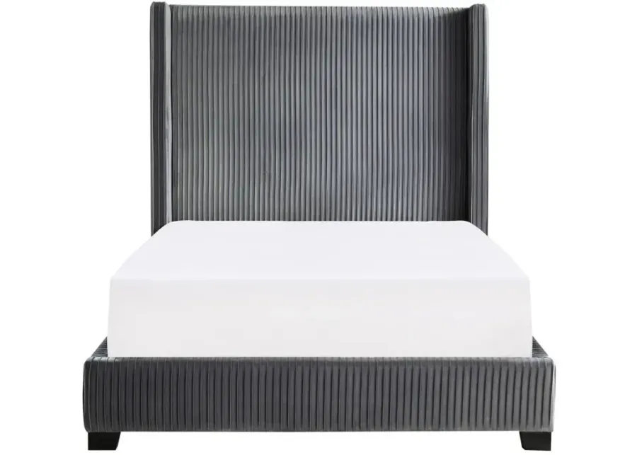 Crofton Upholstered Bed in Dark Gray by Homelegance