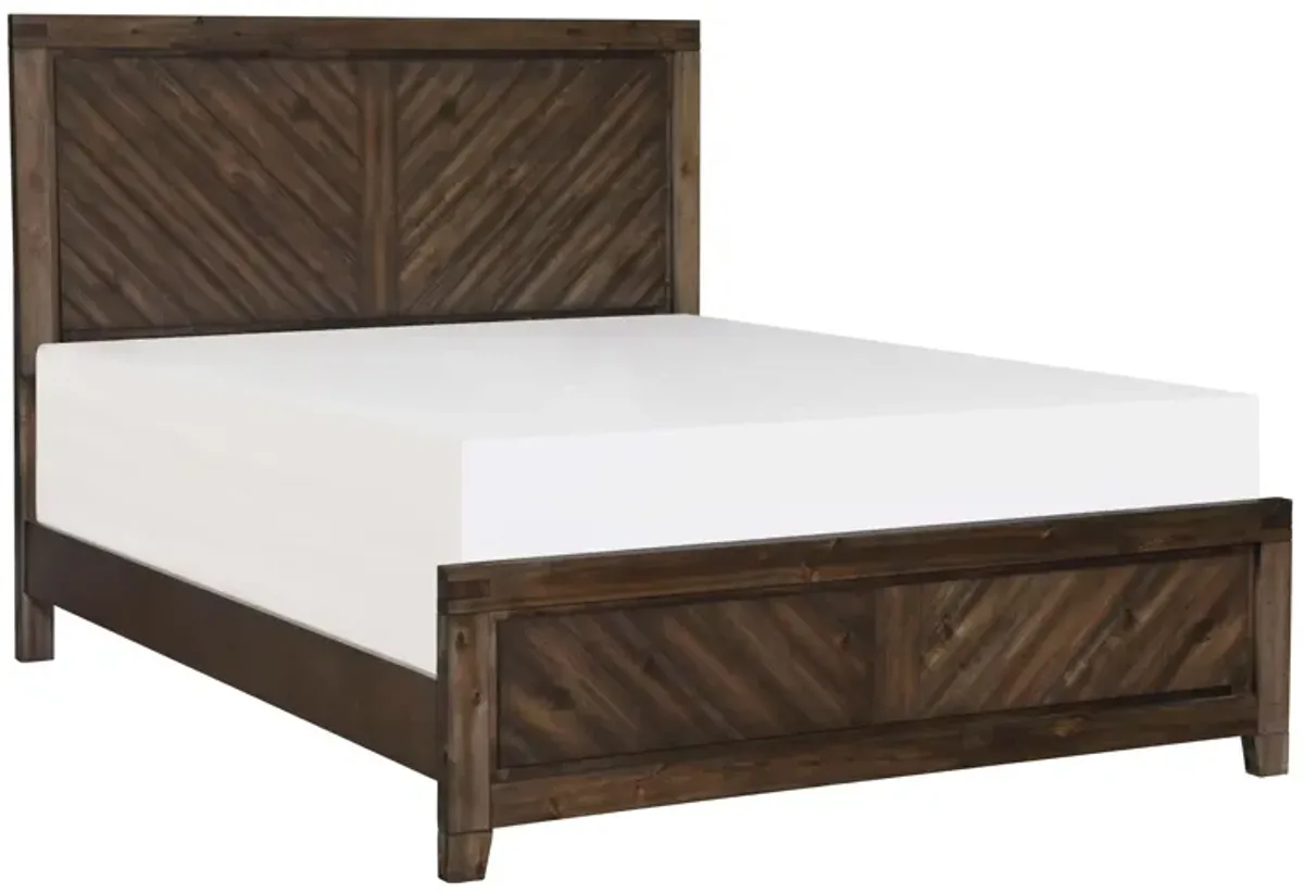 Fostoria Panel Bed in Distressed Espresso by Homelegance