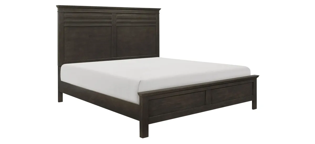 Eastlea Panel Bed in Charcoal Gray by Bellanest