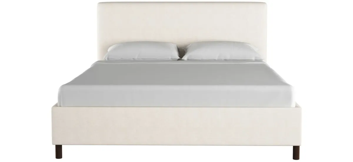 Valerie Platform Bed in Linen Talc by Skyline