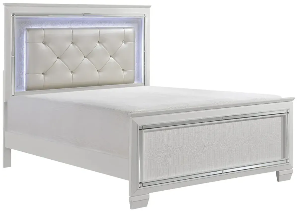 Brambley Bed W/Led Lights in White by Homelegance