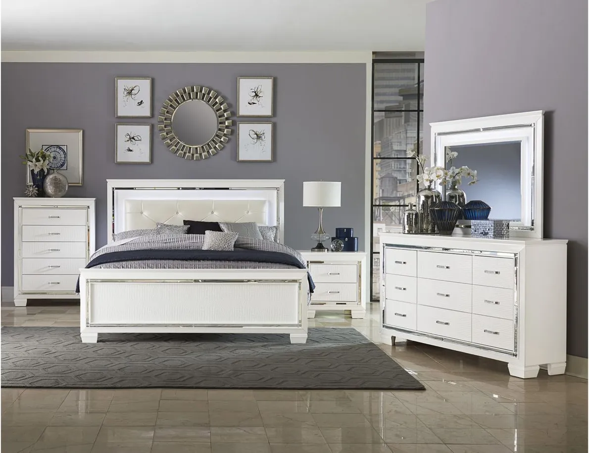 Brambley Bed W/Led Lights in White by Homelegance