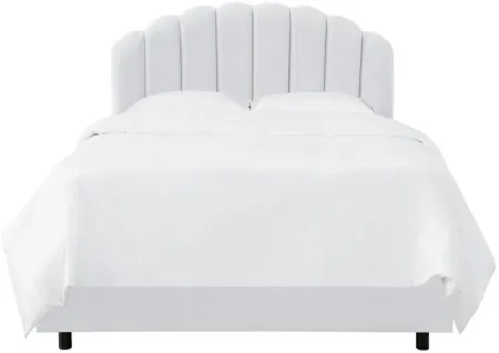 Tanner Bed in Velvet White by Skyline