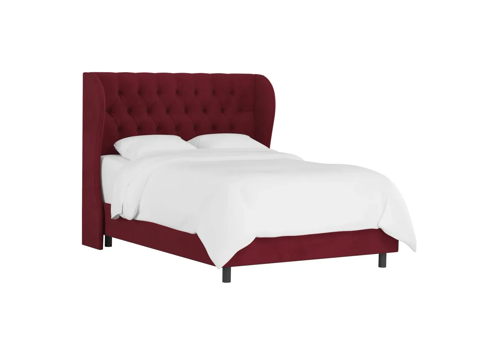 Thayer Wingback Bed in Velvet Berry by Skyline