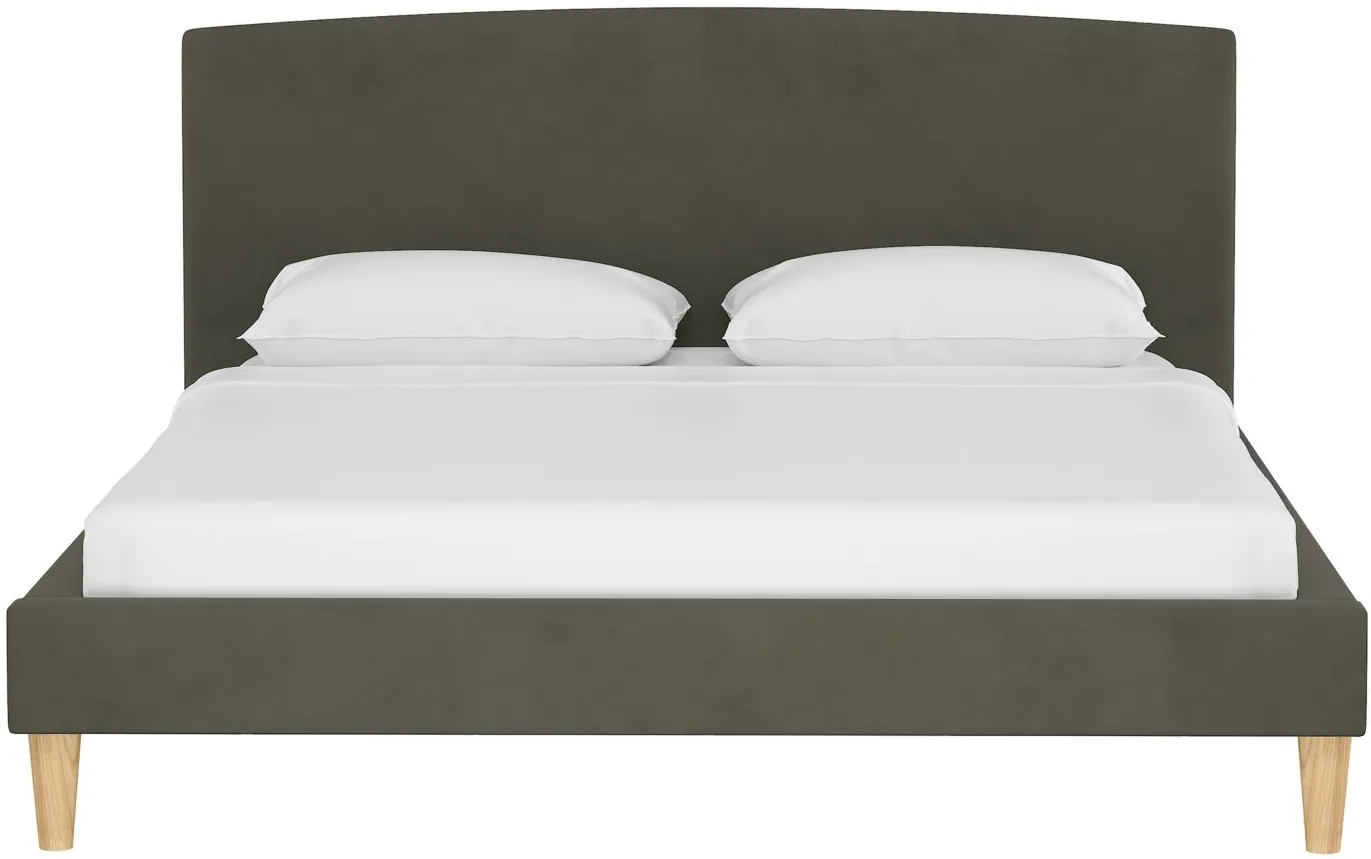 Drita Platform Bed in Velvet Pewter by Skyline