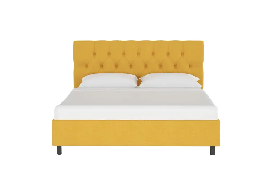 Blanchard Platform Bed in Linen French Yellow by Skyline