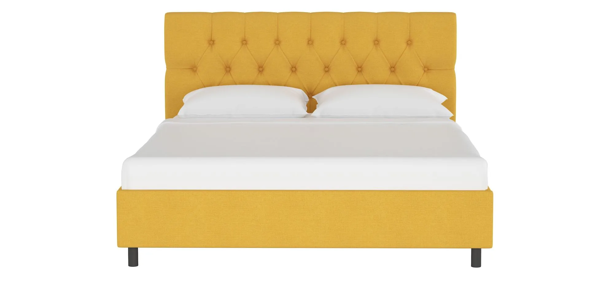 Blanchard Platform Bed in Linen French Yellow by Skyline