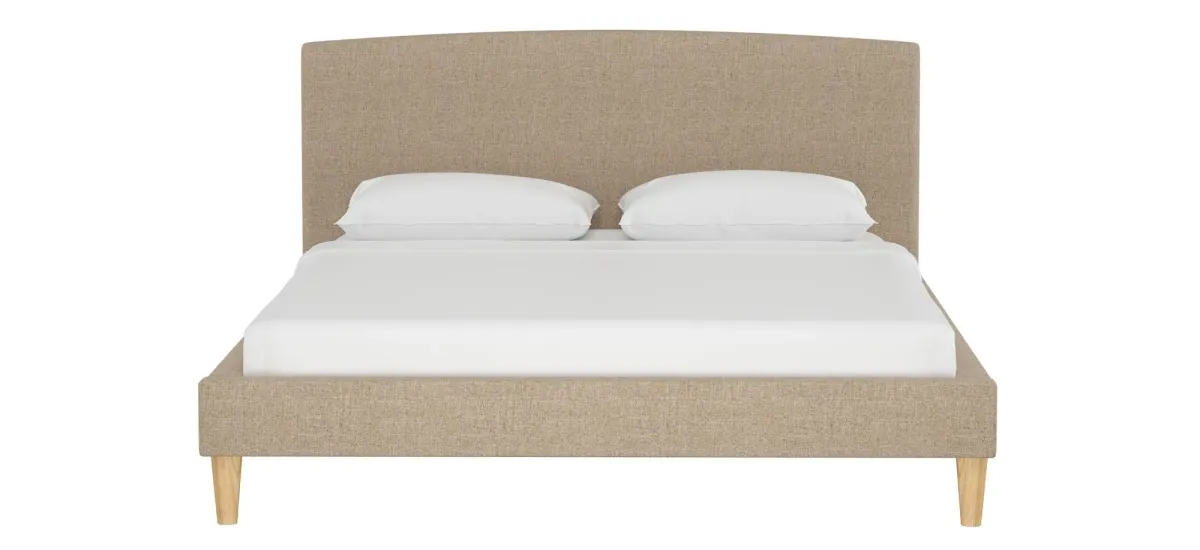 Drita Platform Bed in Linen Sandstone by Skyline