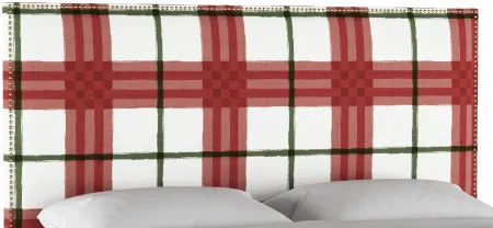 Merry Headboard in Brush Plaid Holiday by Skyline