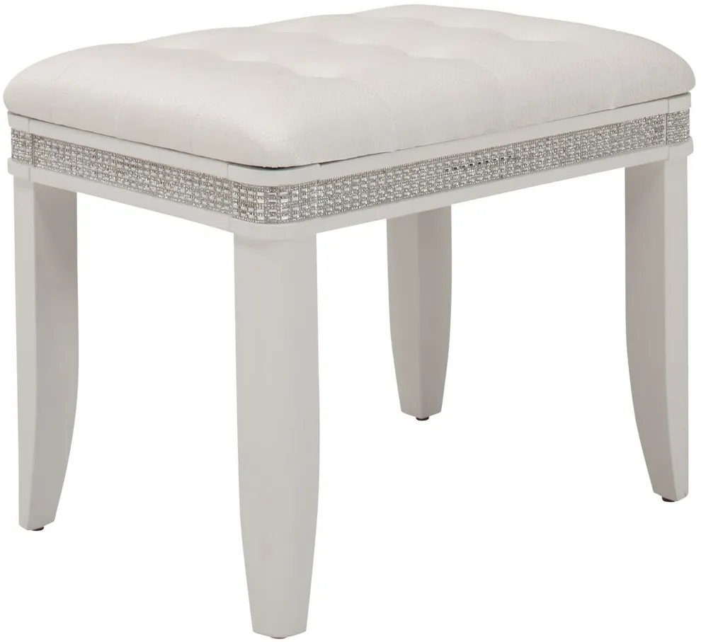 Carmelita Vanity Stool in White by Davis Intl.