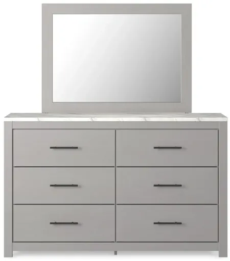 Cottonburg Dresser and Mirror in Light Gray/White by Ashley Furniture