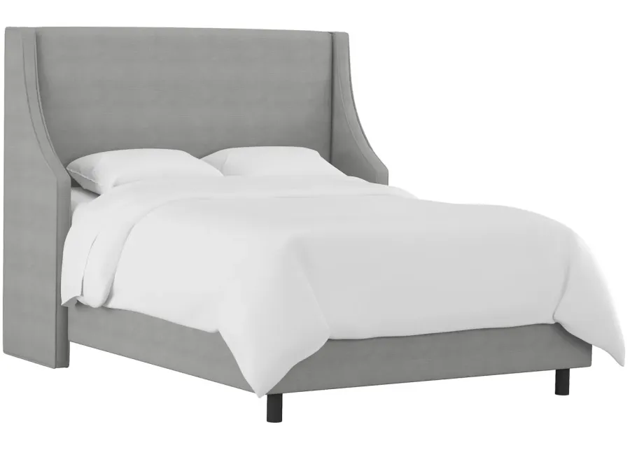 Cam Wingback Bed in Linen Gray by Skyline