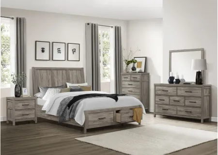 Simone Platform Storage Bed in Weathered Gray by Homelegance