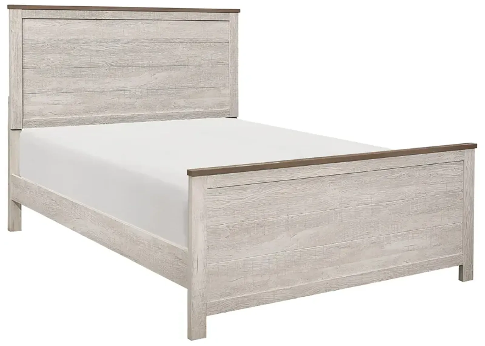 Mckewen Panel Bed in 2 Tone Finish (Antique White and Brown) by Homelegance