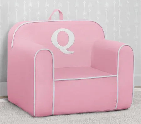 Cozee Monogrammed Chair Letter "Q" in Pink/White by Delta Children