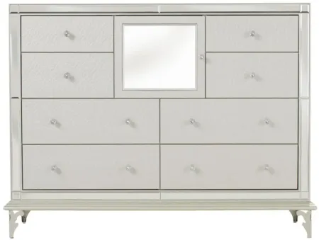 Hollywood Loft Bedroom Dresser in Frost / Mirrored by Amini Innovation