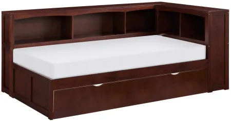 Shannon Bookcase Trundle Bed in Dark cherry by Homelegance