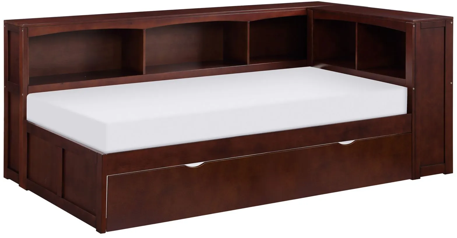 Shannon Twin Bookcase Corner Bed with Trundle