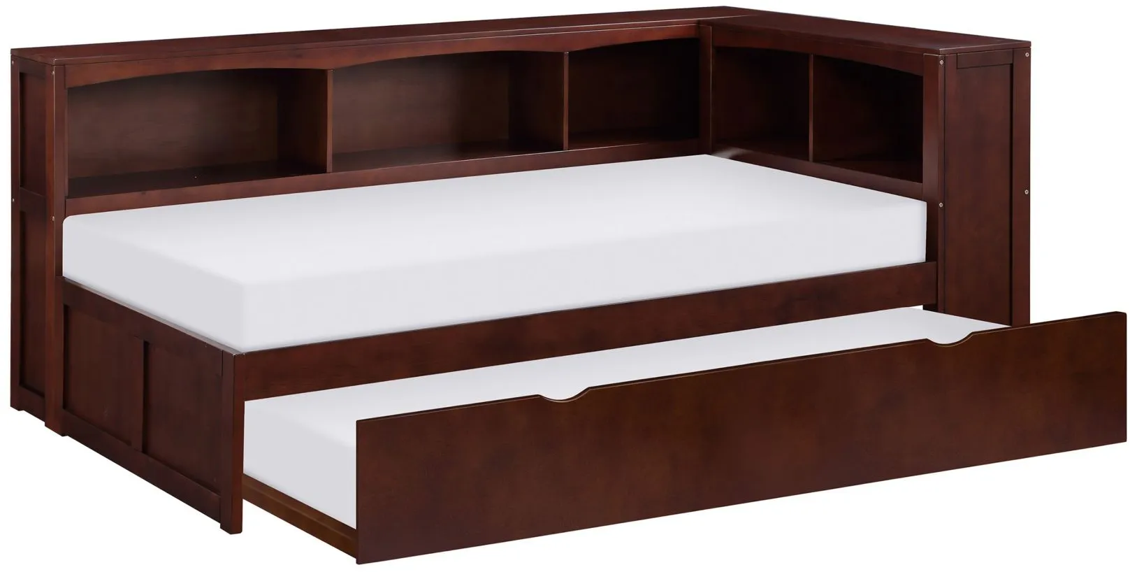 Shannon Twin Bookcase Corner Bed with Trundle