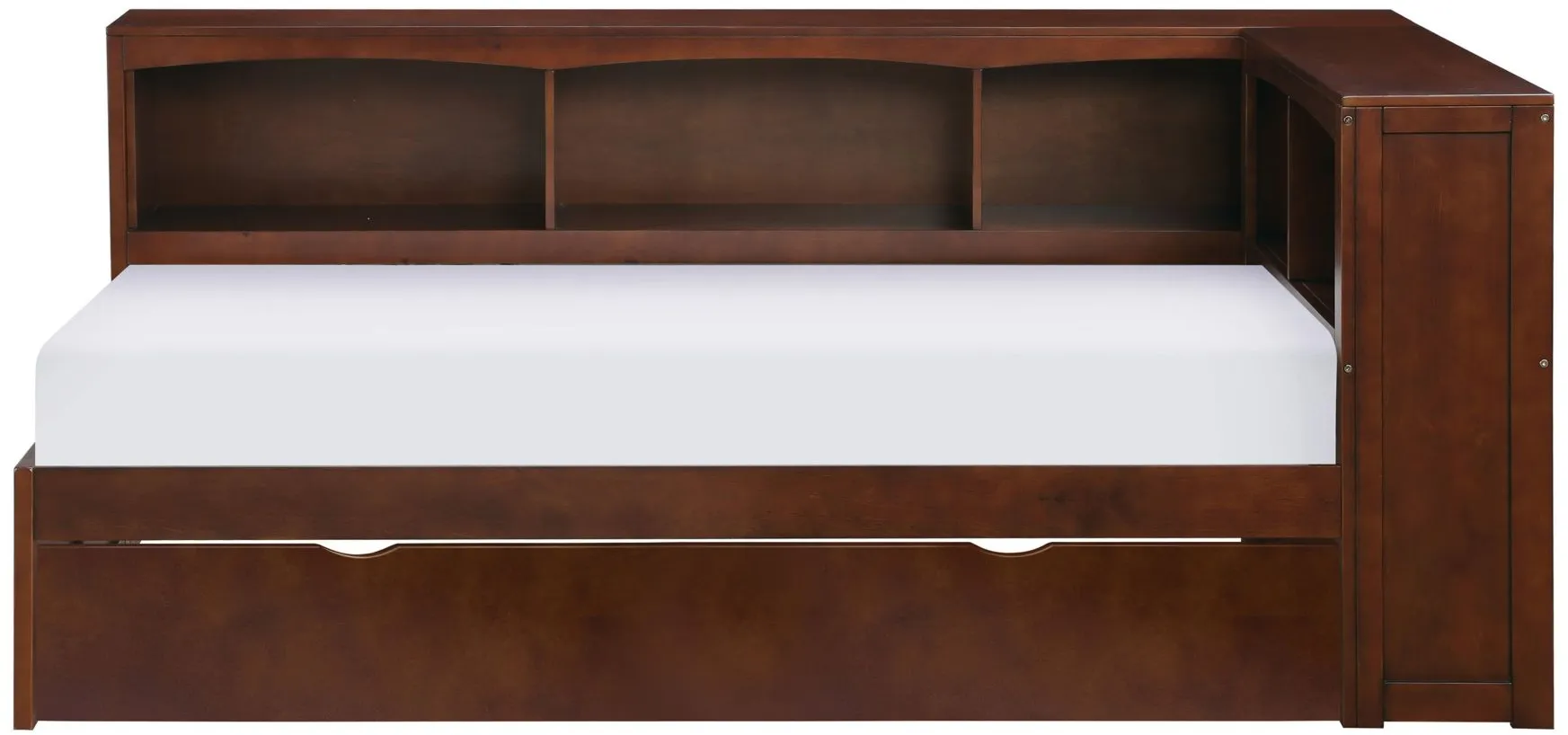 Shannon Twin Bookcase Corner Bed with Trundle