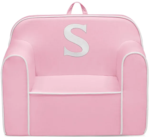 Cozee Monogrammed Chair Letter "S" in Pink/White by Delta Children