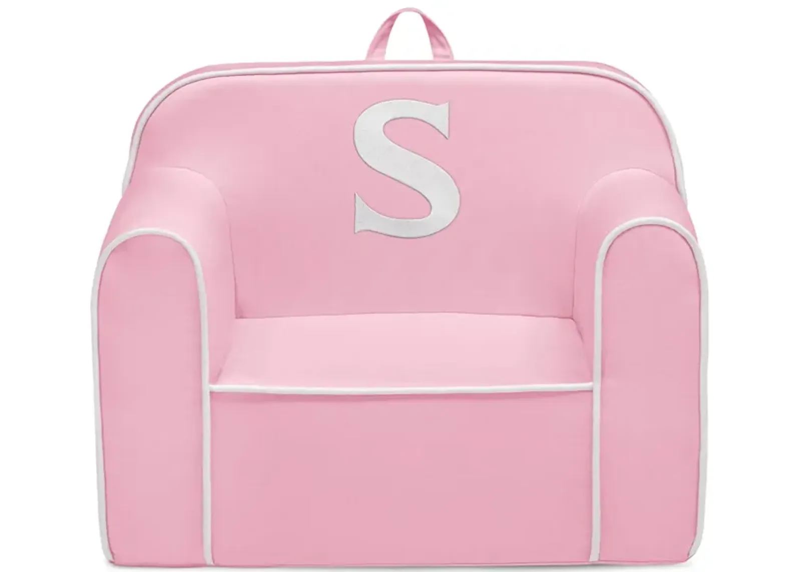 Cozee Monogrammed Chair Letter "S" in Pink/White by Delta Children