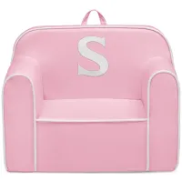 Cozee Monogrammed Chair Letter "S" in Pink/White by Delta Children