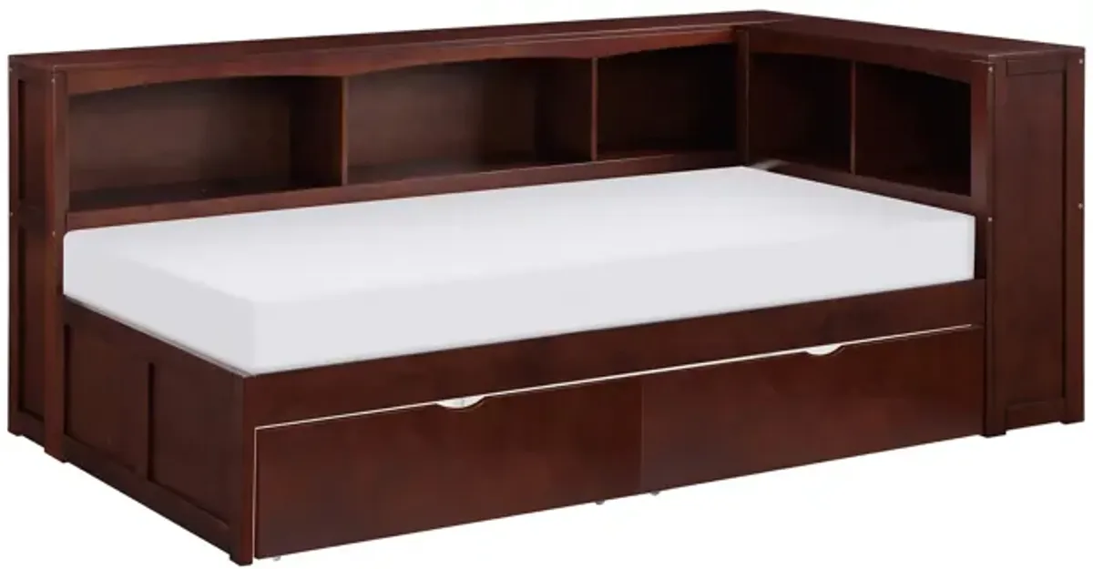 Shannon Bookcase W/ Underbed Drawer Storage Bed