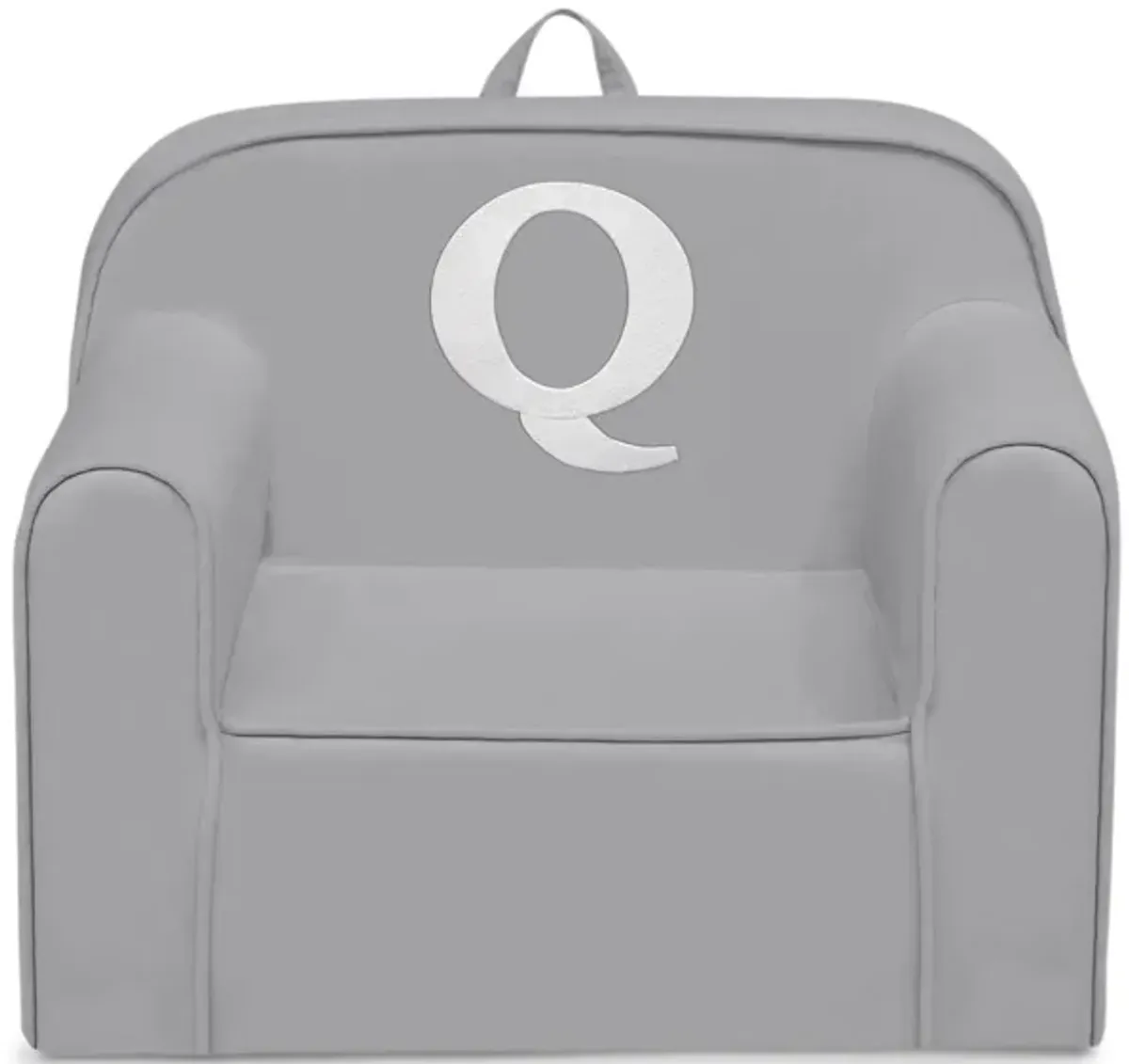 Cozee Monogrammed Chair Letter "Q" in Light Gray by Delta Children