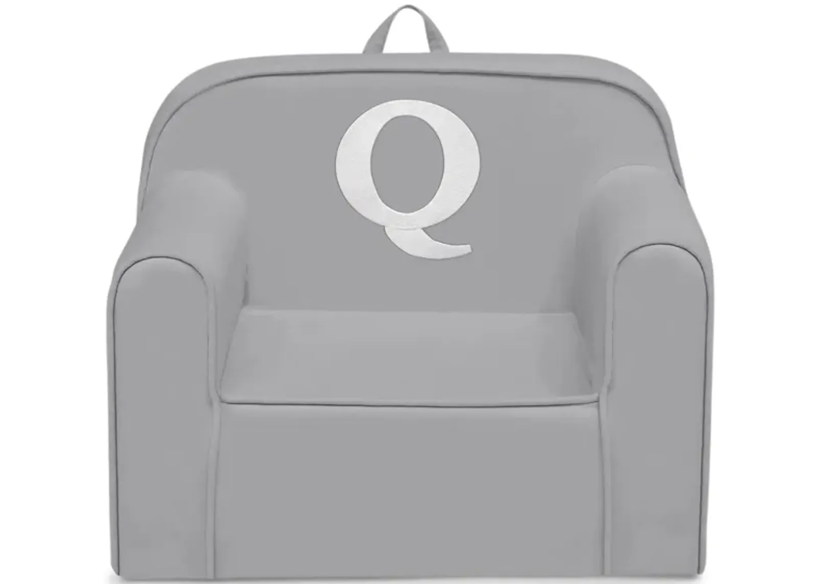 Cozee Monogrammed Chair Letter "Q" in Light Gray by Delta Children