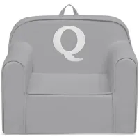 Cozee Monogrammed Chair Letter "Q" in Light Gray by Delta Children