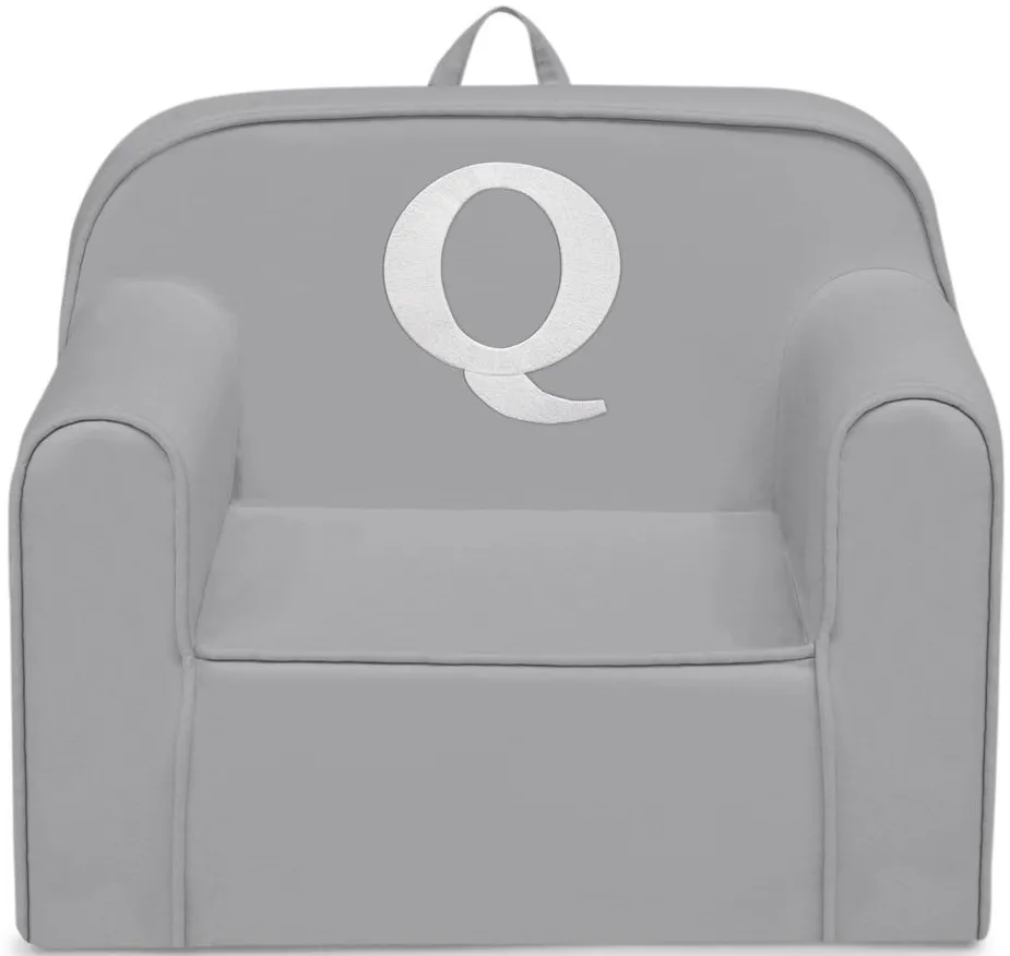 Cozee Monogrammed Chair Letter "Q" in Light Gray by Delta Children