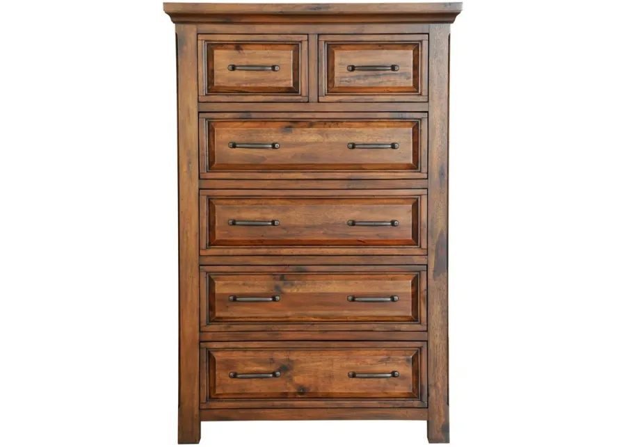 HillCrest Six Drawer Chest in Old Chestnut by Napa Furniture Design