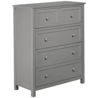 Schoolhouse 4 Drawer Chest in Gray by Hillsdale Furniture